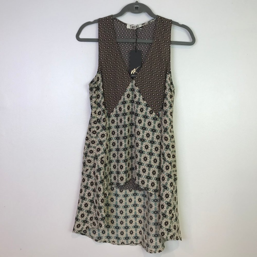West Kei womens NEW tunic tank hi-lo casual brown